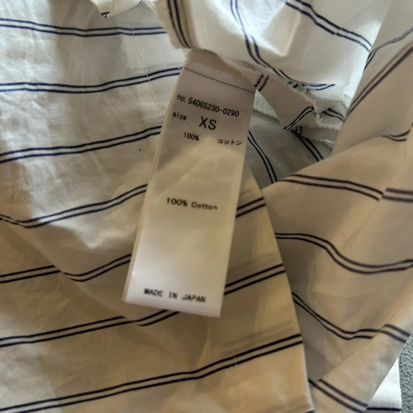 Moussy Vintage sz XS cotton crop striped shirt with vents great pre owned cond - Picture 8 of 8